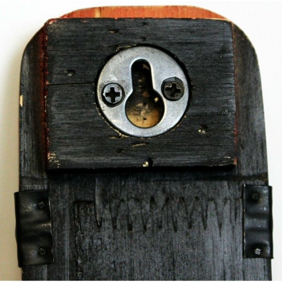 Wooden Wine Bottle Holder Glasses Red 2006 Wall Hanging 30" Tall - Picture 8 of 10